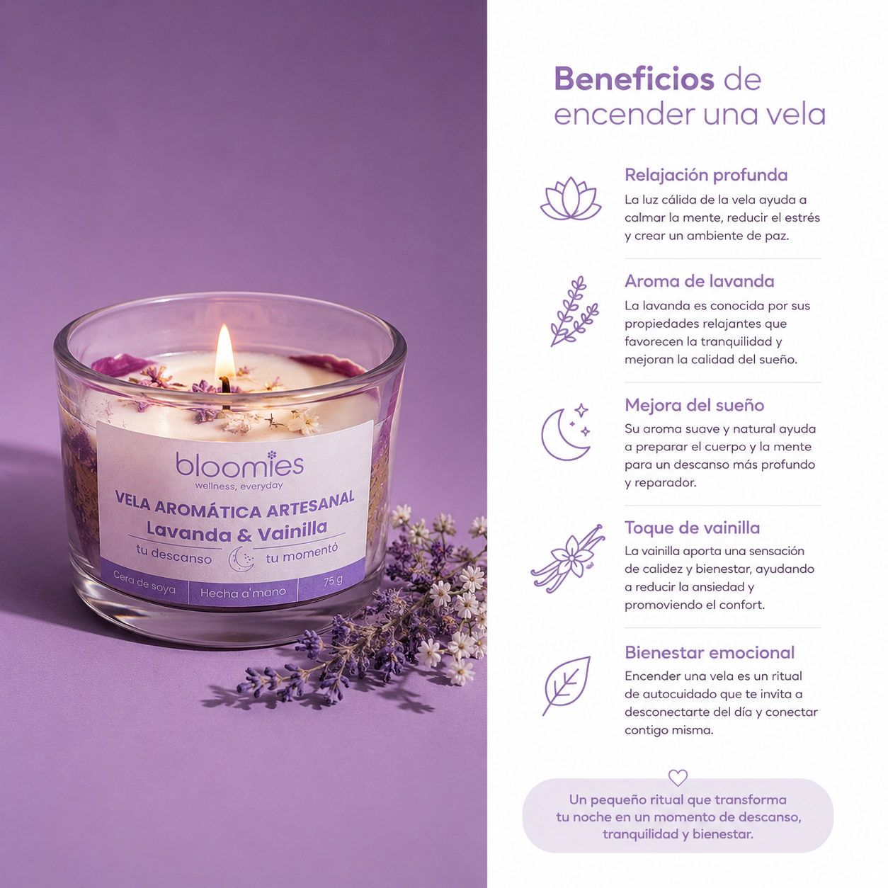 Bloomies Moon Candle